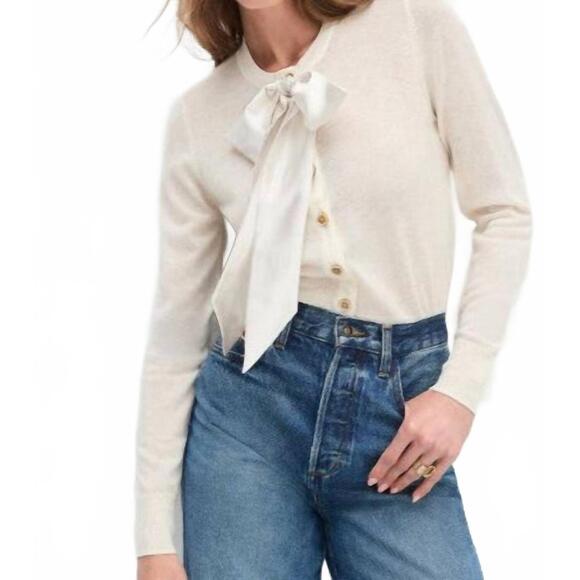 NEW FAVORITE DAUGHTER take a bow long sleeve cardigan in ivory